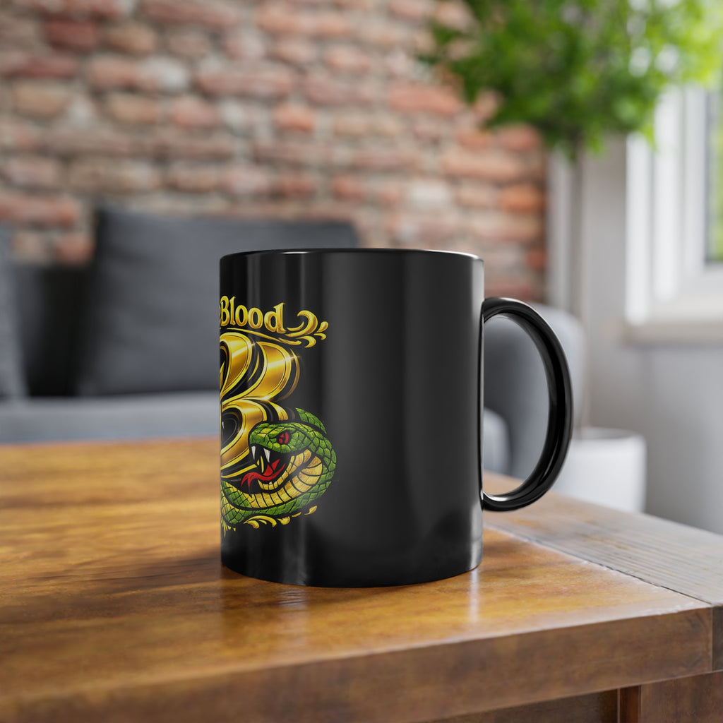 Pure Blood Emblem Black Coffee Mug — 11oz Eagle & Snake Crest