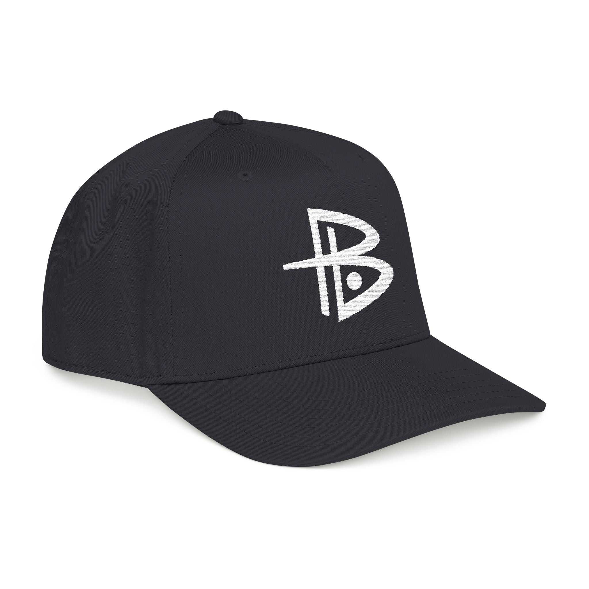 PB Monogram — Embroidered Mid Profile Baseball Cap (Black)