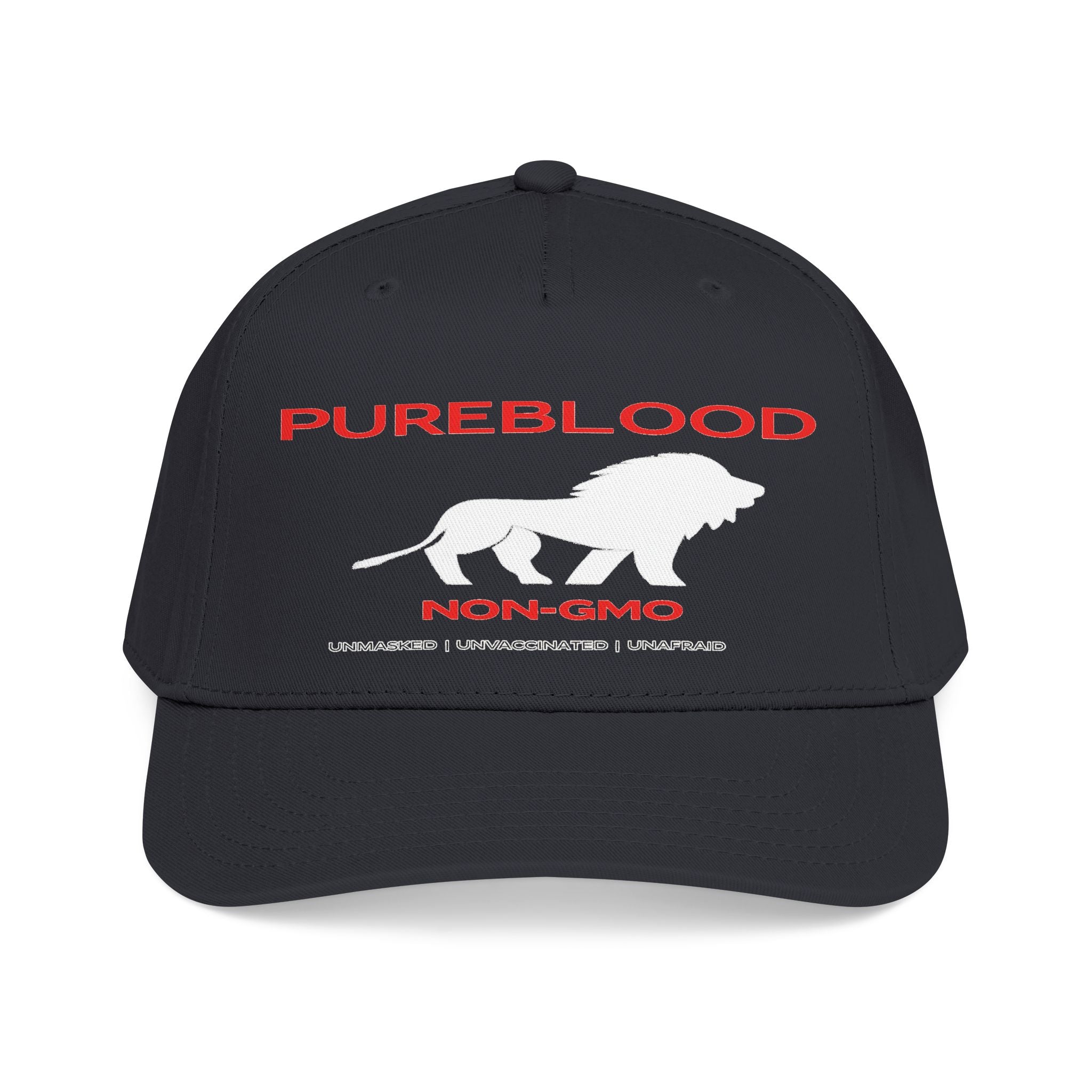 Pureblood Lion Statement — DTF Mid Profile Baseball Cap (Black)