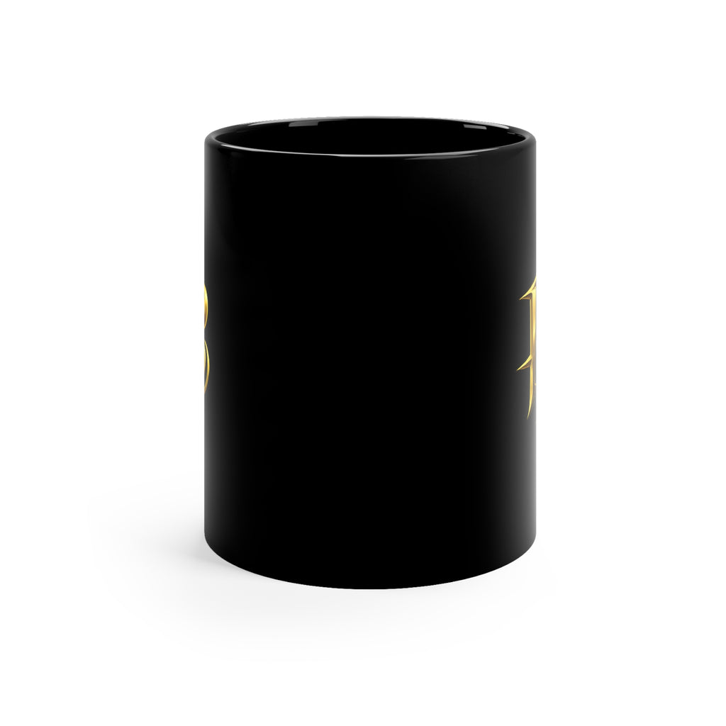 Black 11 oz Coffee Mug – Gold PB Monogram