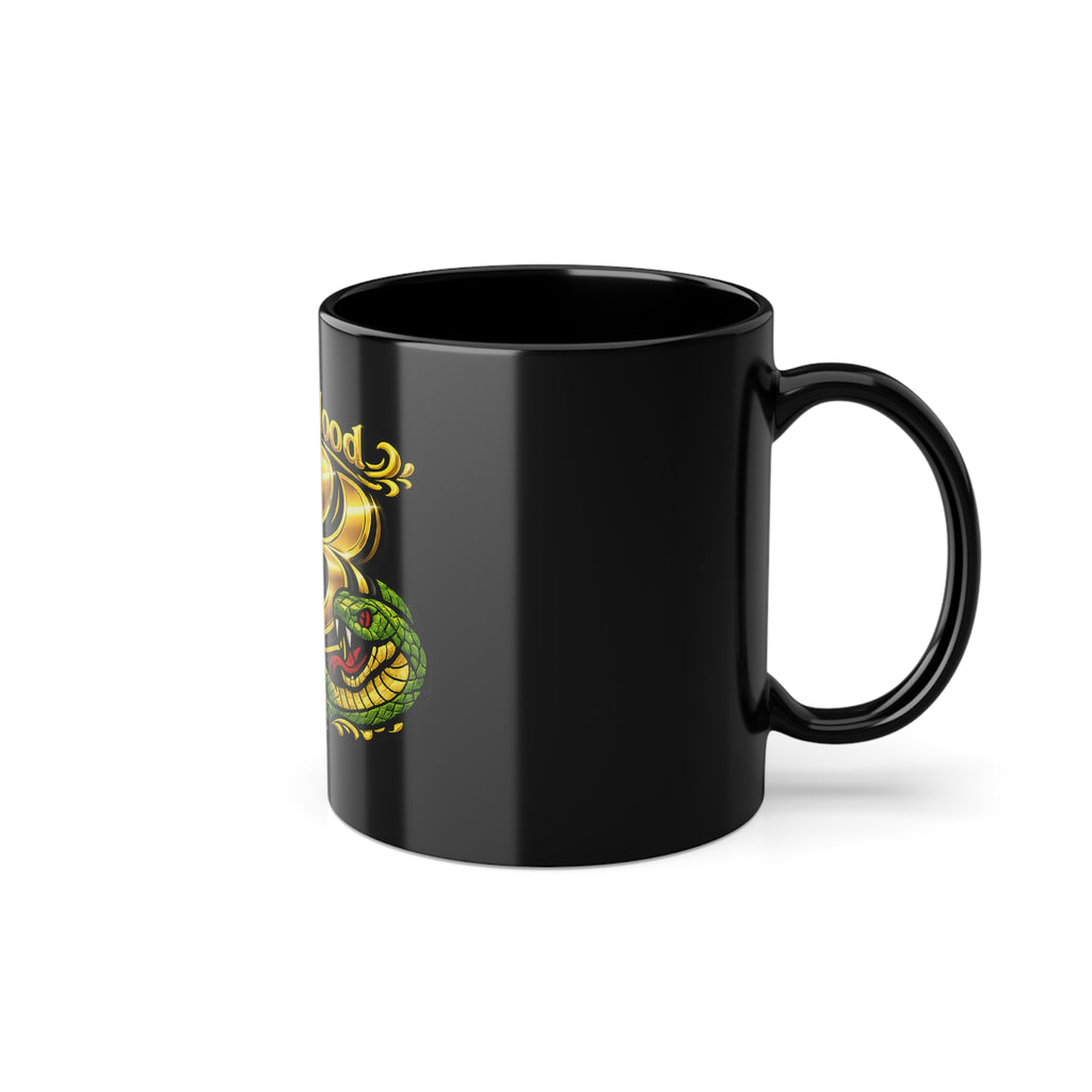 Pure Blood Emblem Black Coffee Mug — 11oz Eagle & Snake Crest