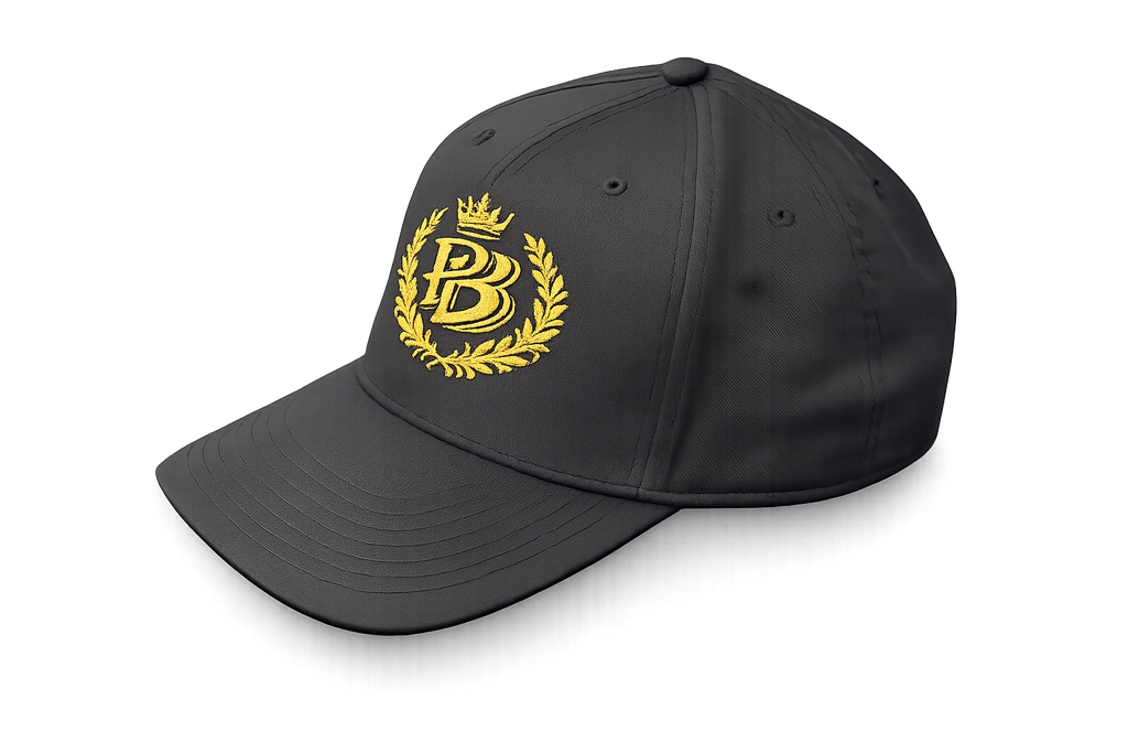 PB Crown Laurel Premium Embroidered Hat – Black & Gold Edition