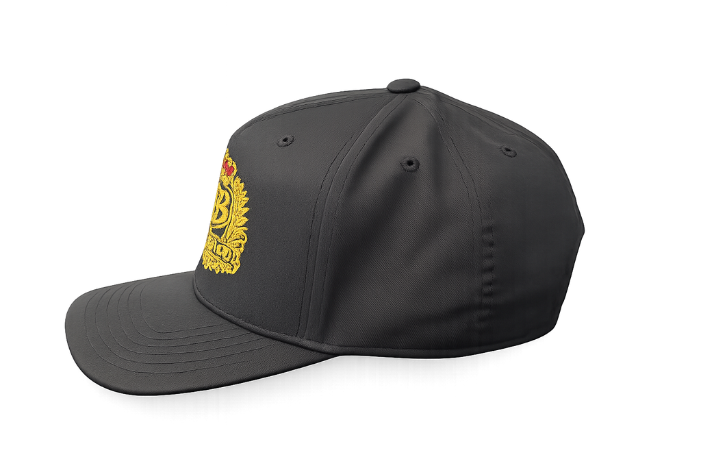 PureBlood Crown Crest Premium Embroidered Hat – Black & Gold Royal Edition