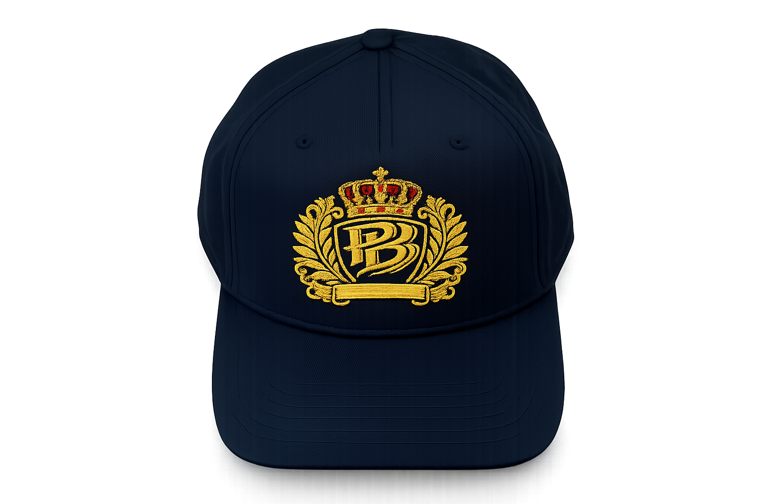 PB Crown Crest Premium Embroidered Hat – Black & Gold Luxury Edition