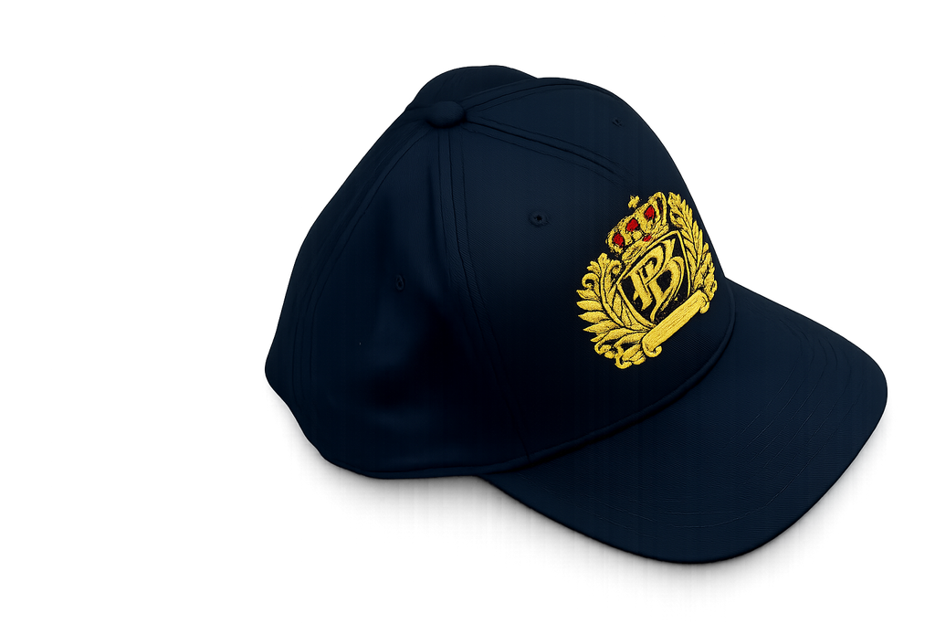 PB Crown Crest Premium Embroidered Hat – Black & Gold Luxury Edition