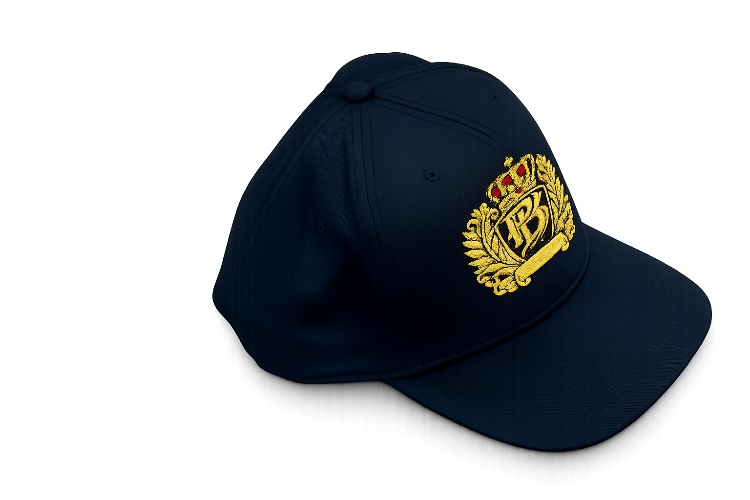 PB Crown Crest Premium Embroidered Hat – Black & Gold Luxury Edition