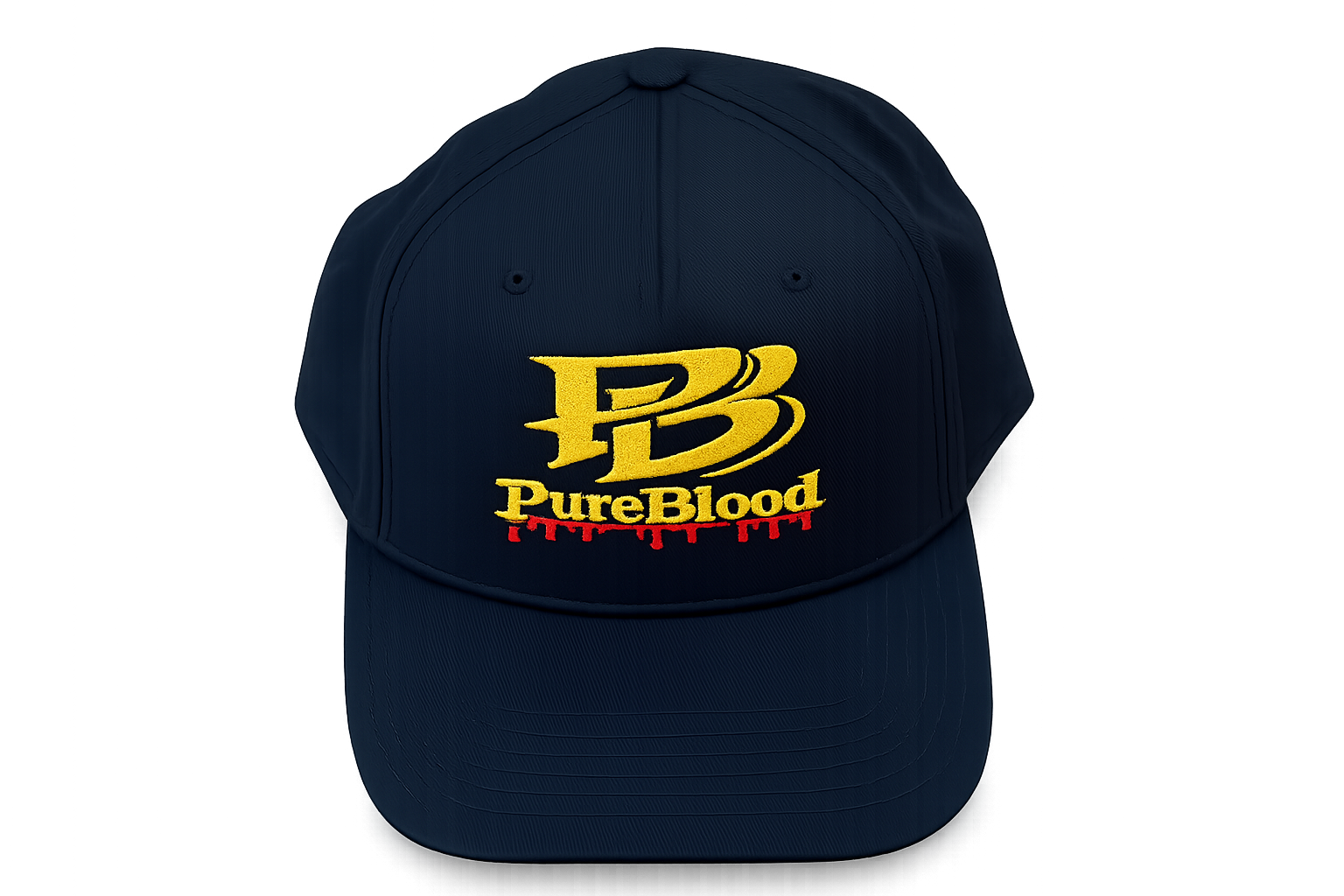 PureBlood Drip – Embroidered Gold on Black Hat
