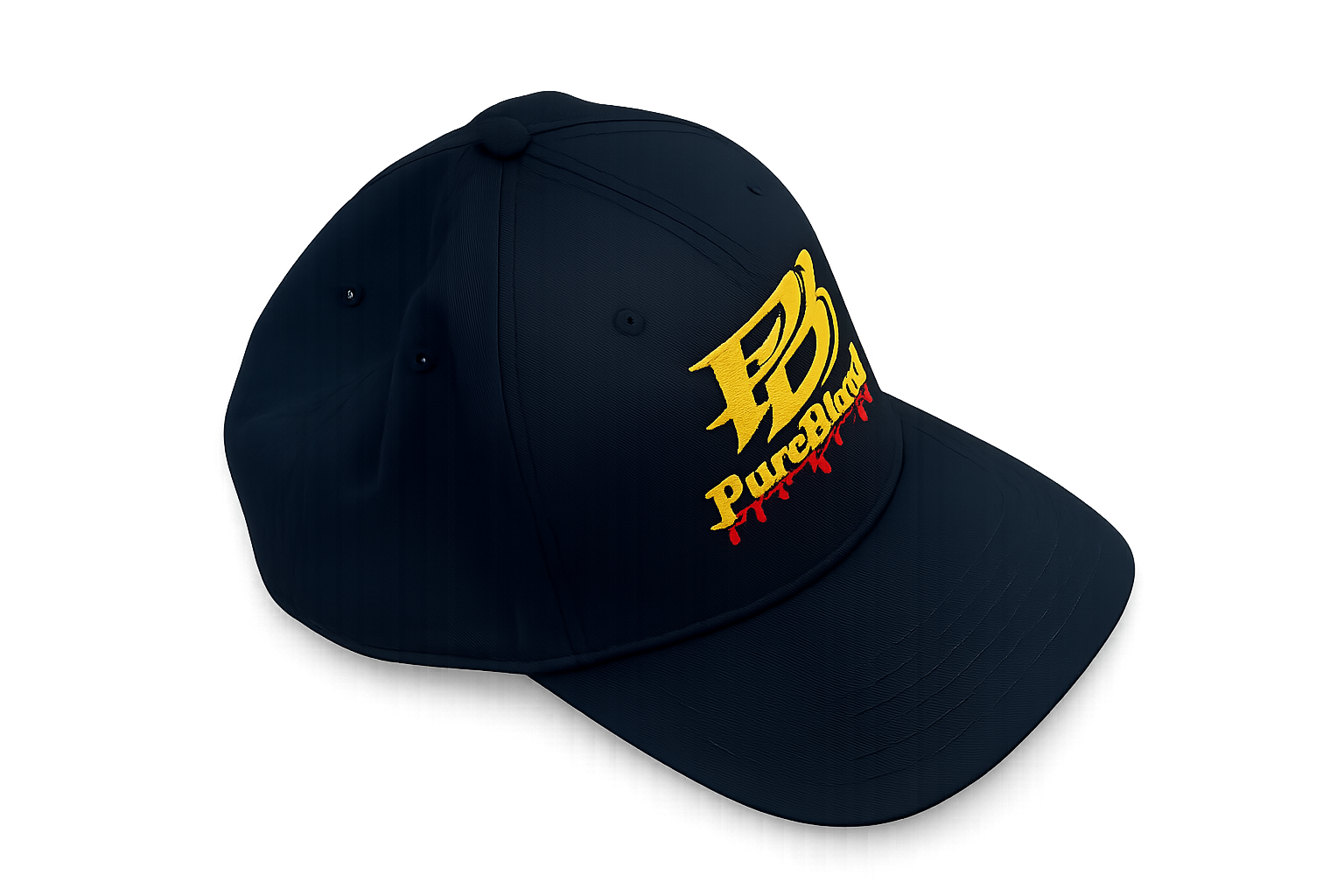 PureBlood Drip – Embroidered Gold on Black Hat