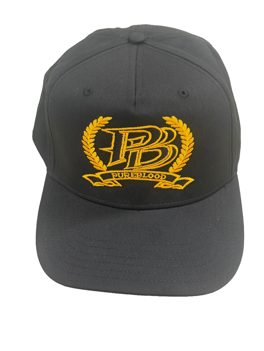 PureBlood Laurel Crest Premium Embroidered Hat – Black & Gold Edition