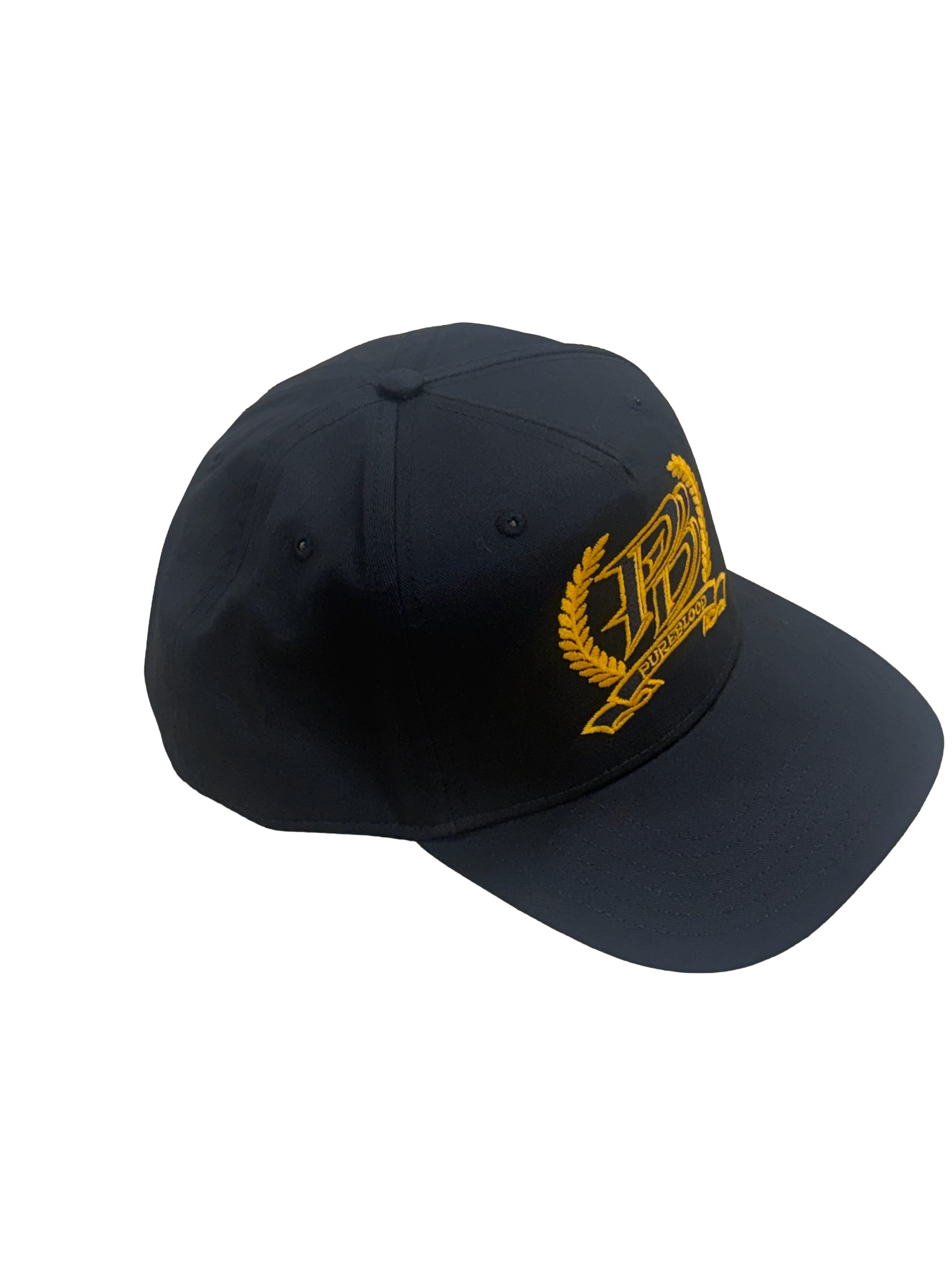 PureBlood Laurel Crest Premium Embroidered Hat – Black & Gold Edition