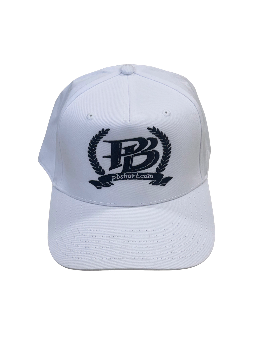 pbshort.com Laurel Crest Premium Embroidered Hat – White & Black Edition