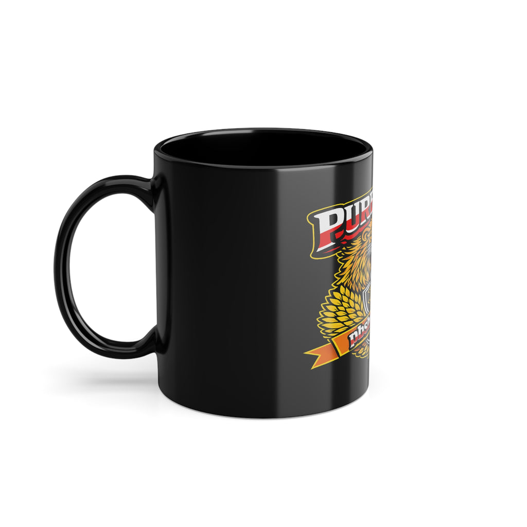 Black Coffee Mug — Fierce Tiger "Pureblood" Graphic, 11oz