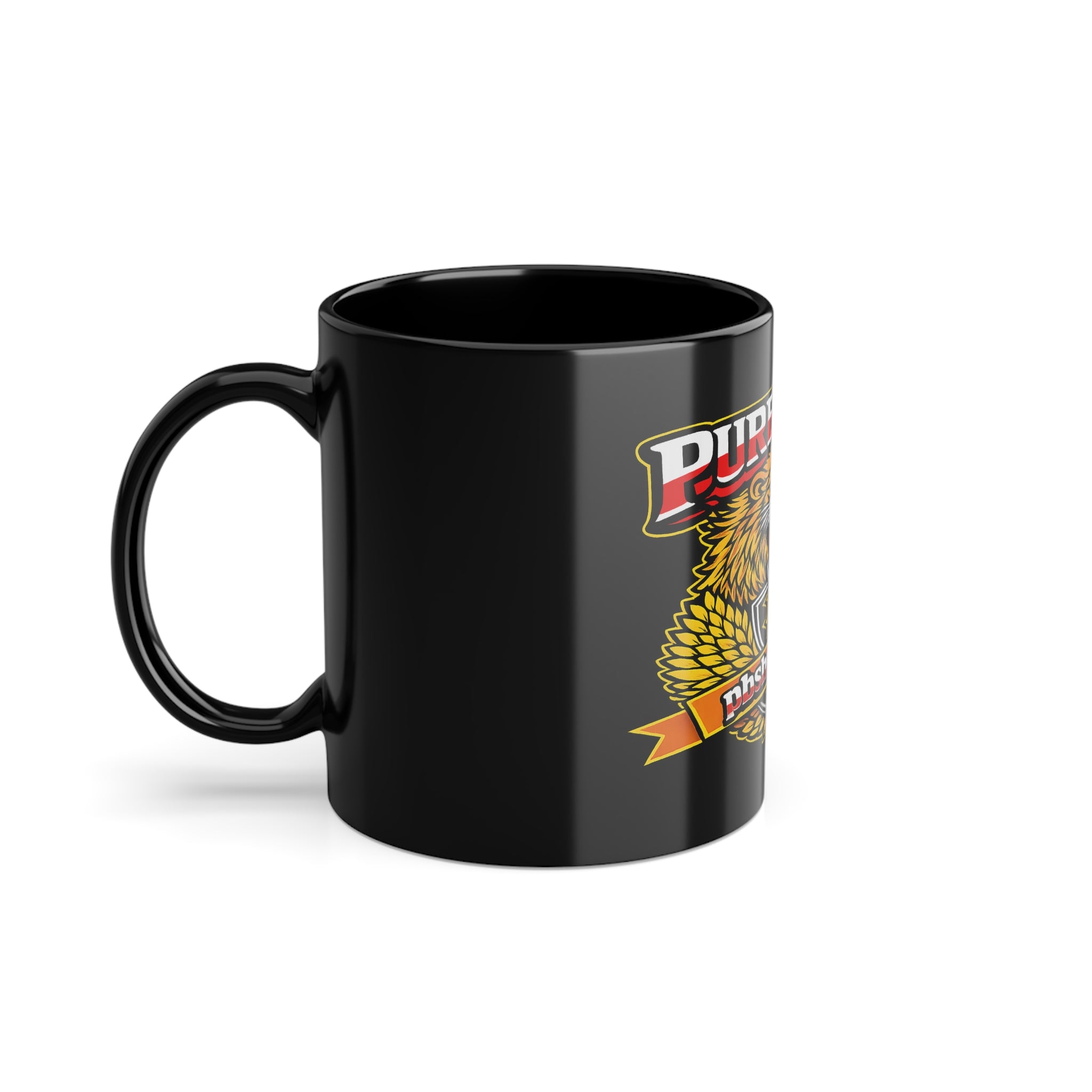 Black Coffee Mug — Fierce Tiger "Pureblood" Graphic, 11oz