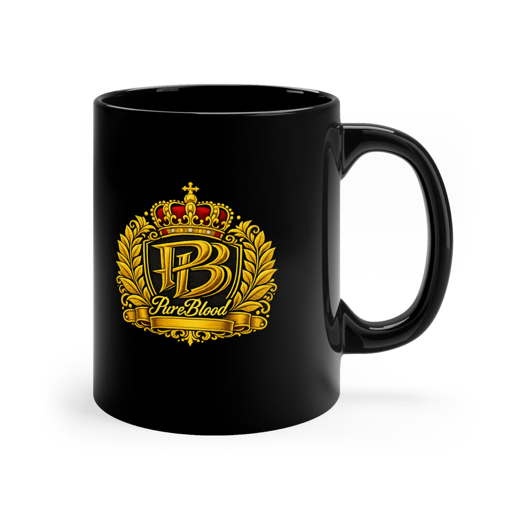 Black 11 oz Coffee Mug – Gold PureBlood Crest