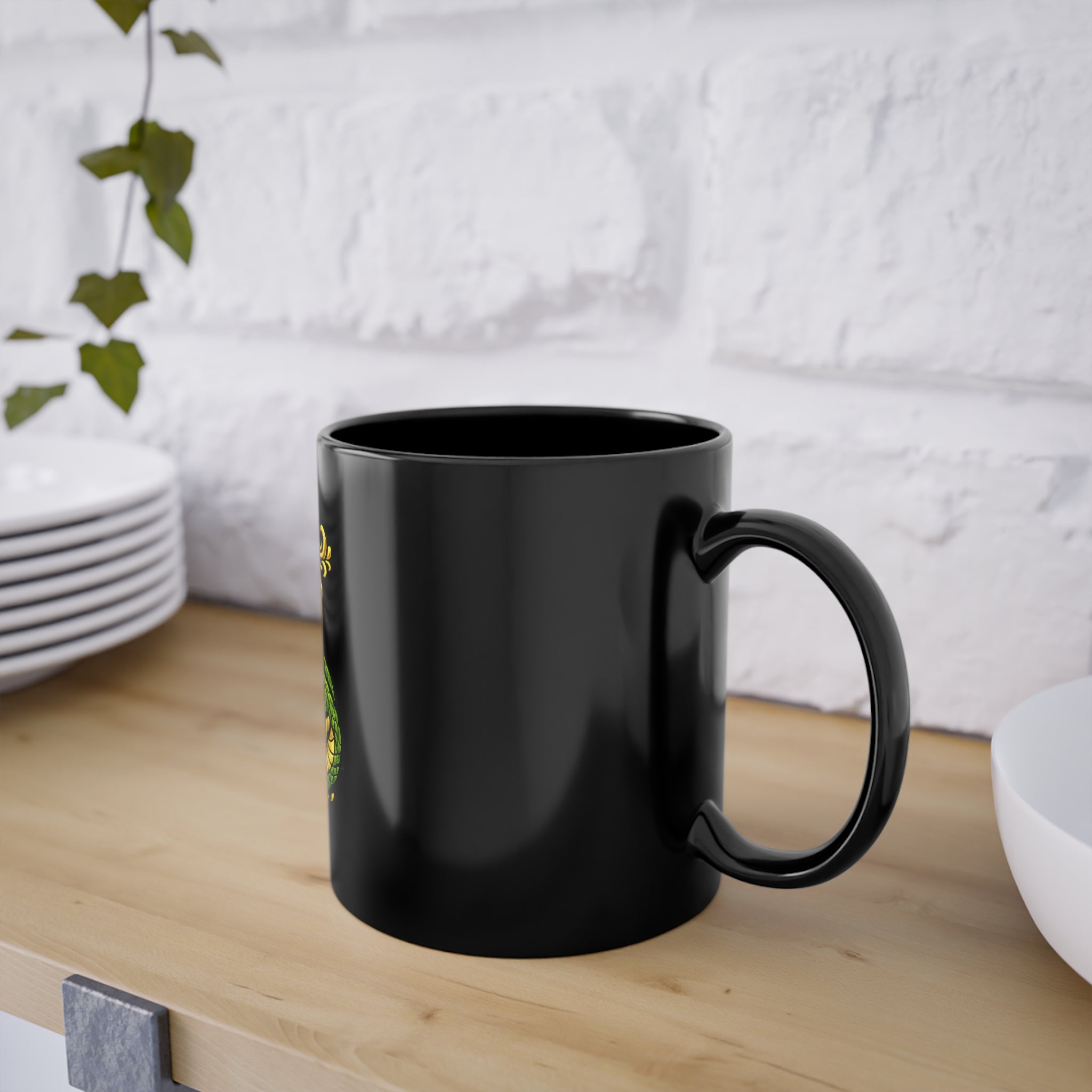 Pure Blood Emblem Black Coffee Mug — 11oz Eagle & Snake Crest