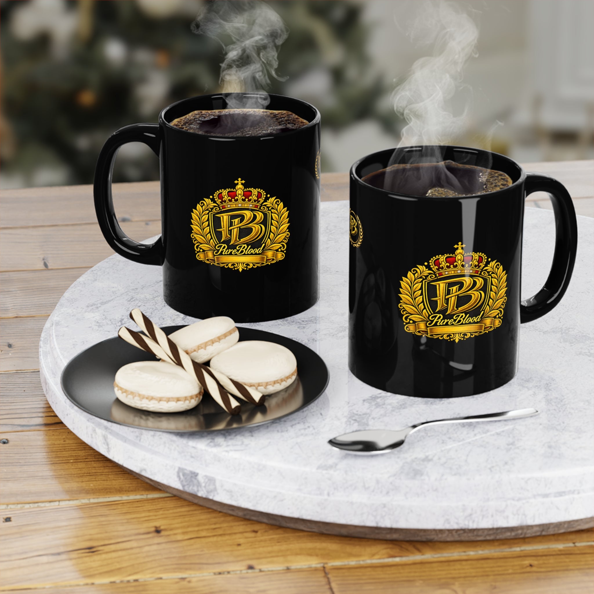 Black 11 oz Coffee Mug – Gold PureBlood Crest