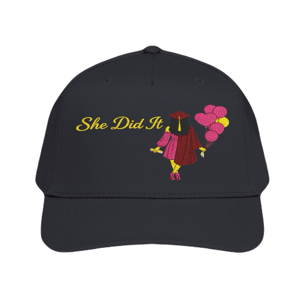 She Did It™ Premium Embroidered Graduation Hat | PB Short Collection