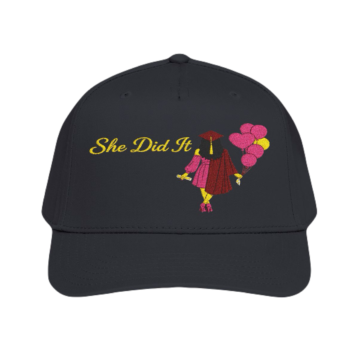 She Did It™ Premium Embroidered Graduation Hat | PB Short Collection